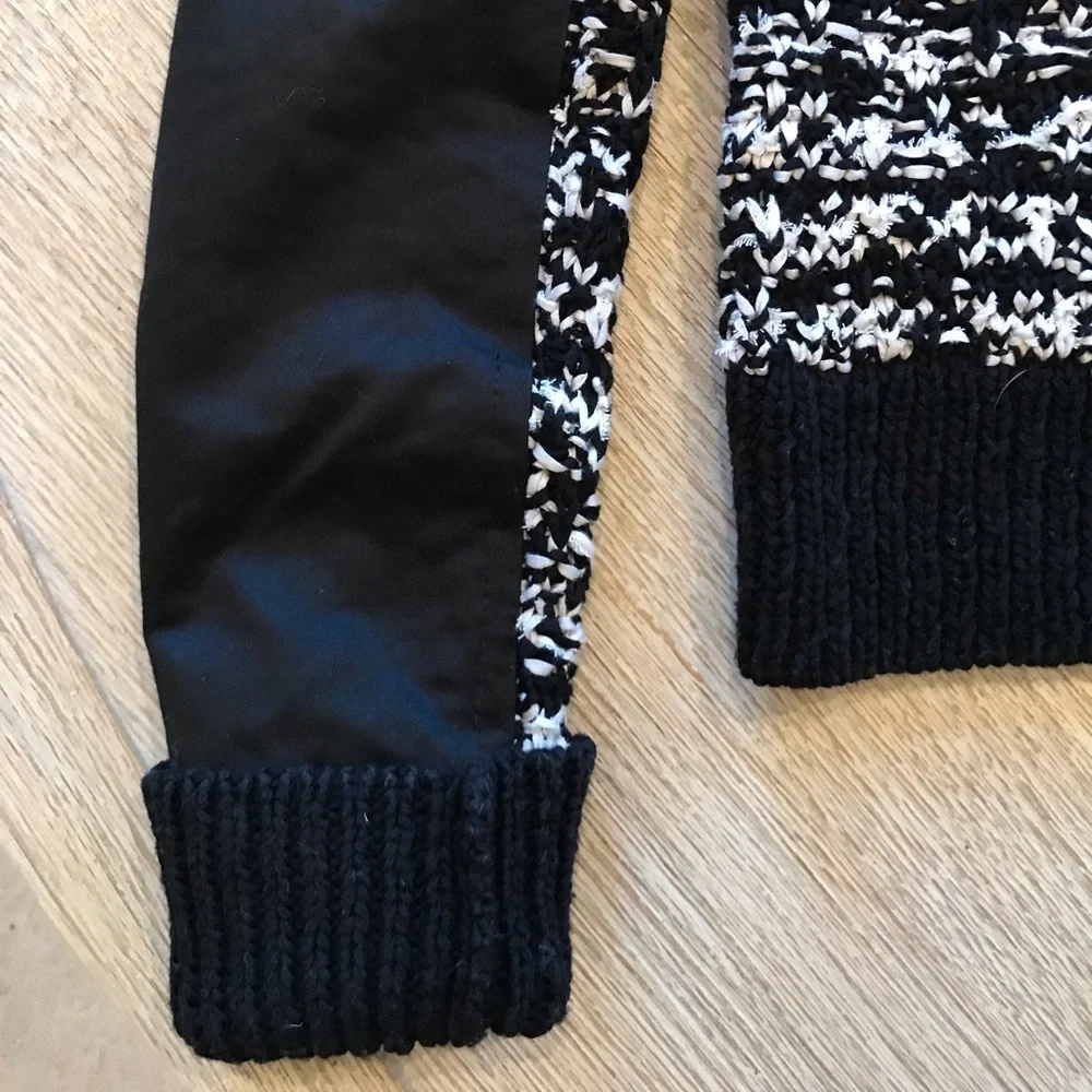 Rag & Bone Viola Black And White Ribbon Knit Sweater Jacket Zipper - Picture 8 of 15